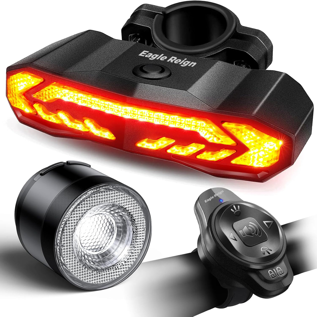 Eagle Reign Rechargeable Bicycle Turn Signal Light | Wireless Remote Control & LED Safety Indicators