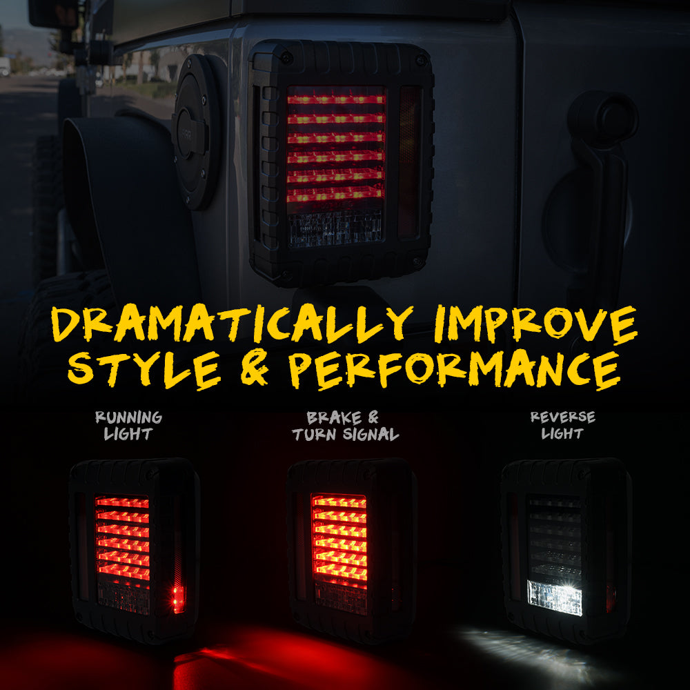 LED Taillights For Jeep JK Modes