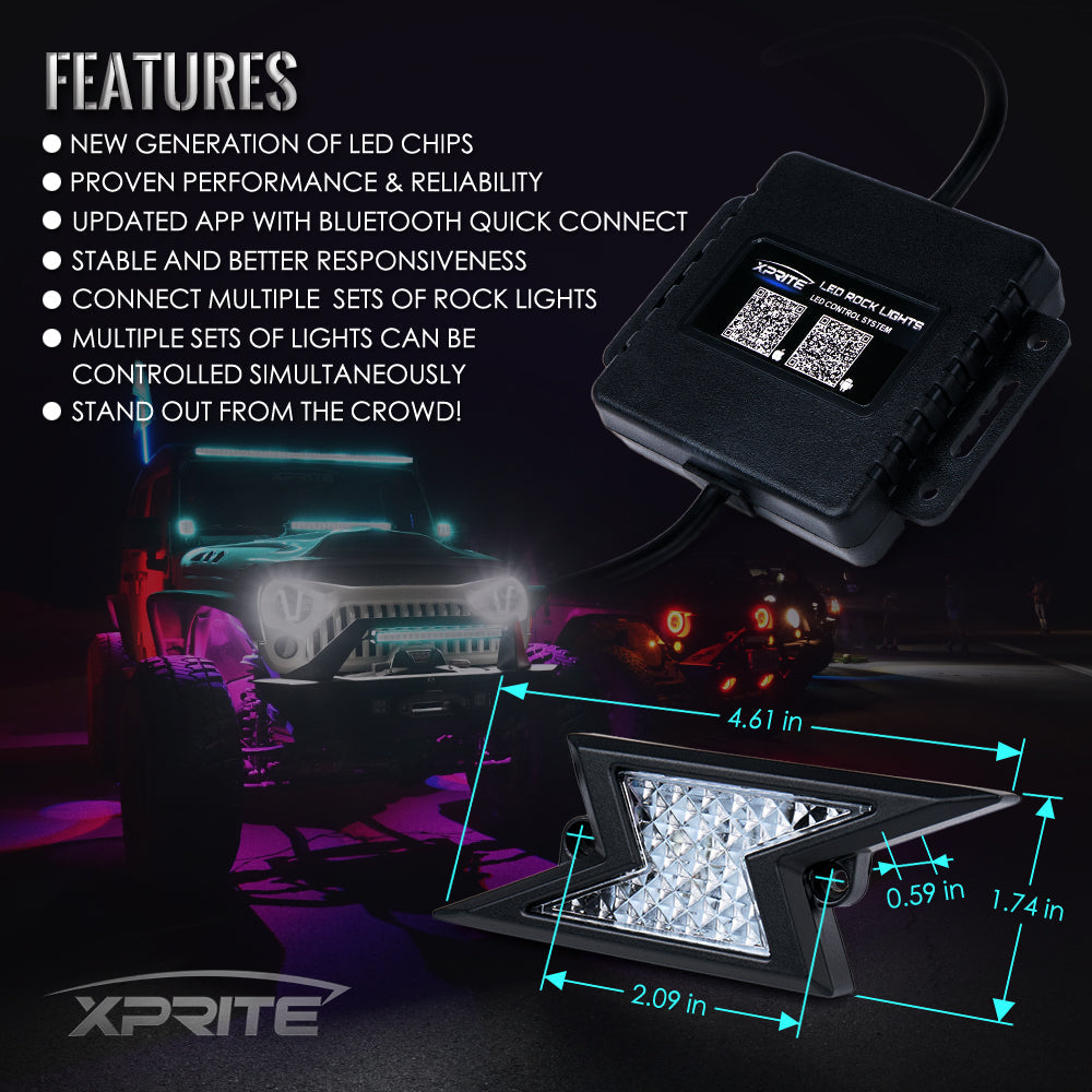 LED Rock Lights remote