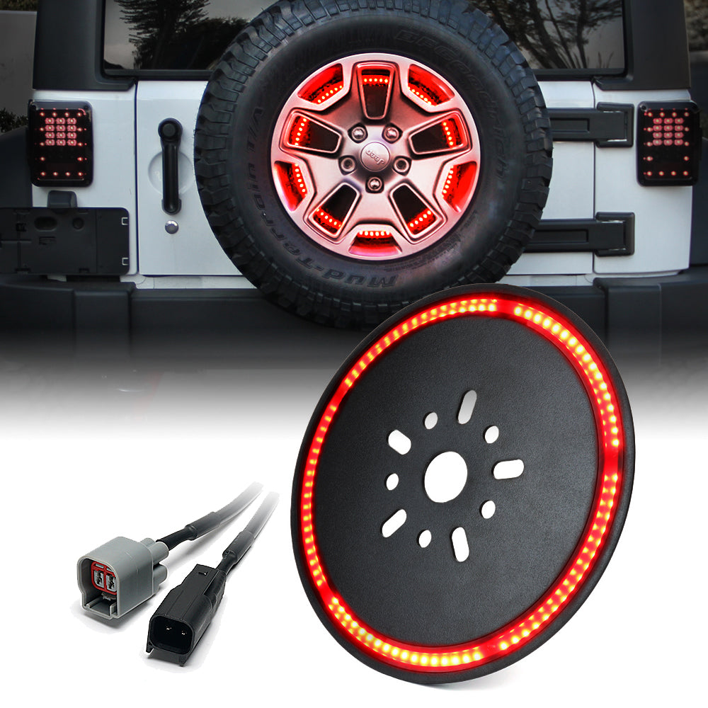 Luz LED de Freno 14" Para Neumático de Repuesto de Jeep Wrangler JK JKU 07-18 Serie Typhoon Xprite