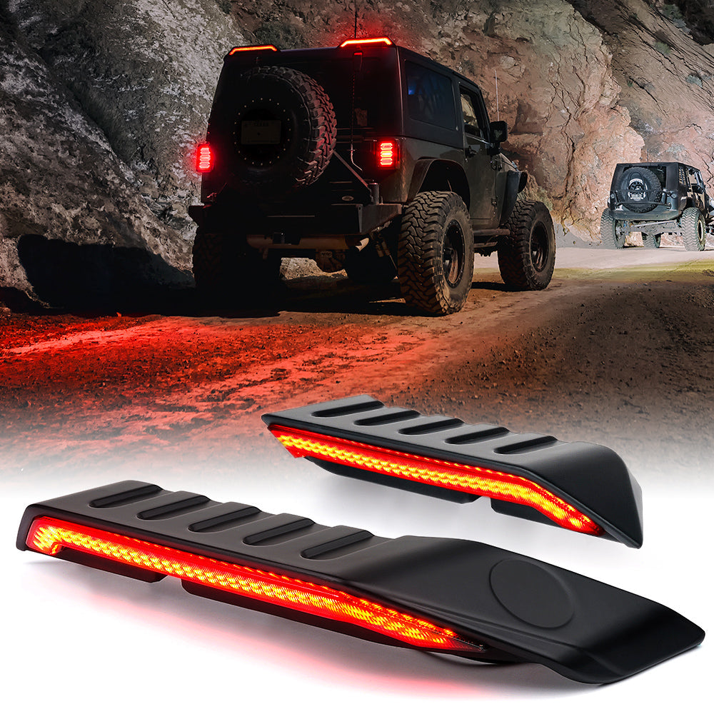 Luces de Freno de Montaje Alto con Señal de Giro y Luces de Marcha Atrás Para Jeep Wrangler JK 07-18 Xprite