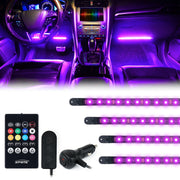 Interior 4PC RGB LED Car Light Set