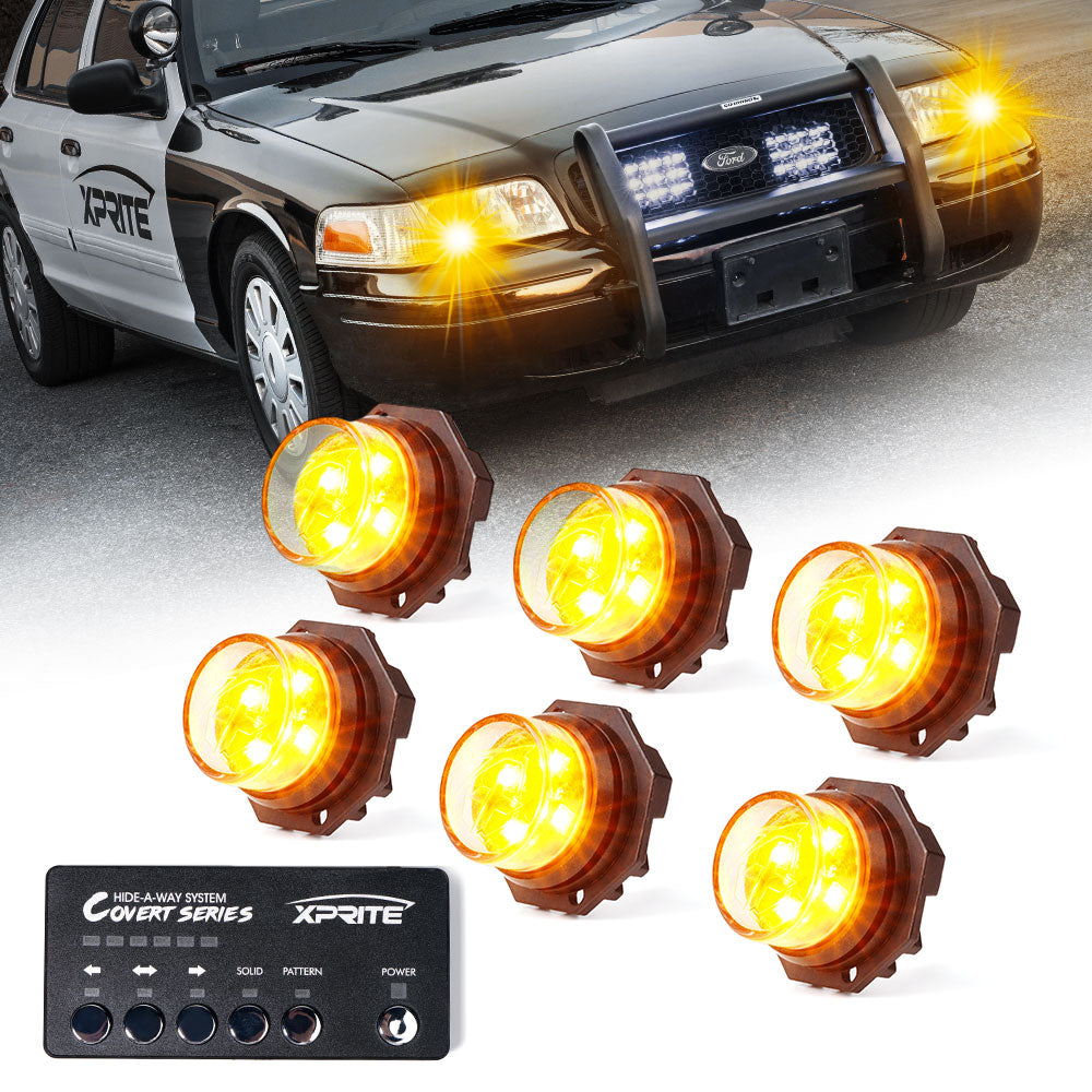 Hide-A-Way LED Strobe Lights Yellow