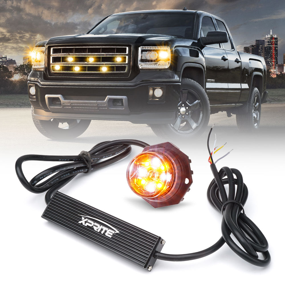 LED Hide-A-Way Emergency Strobe Lights Amber