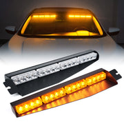 Dual LED Visor Windshield Strobe Lights Amber