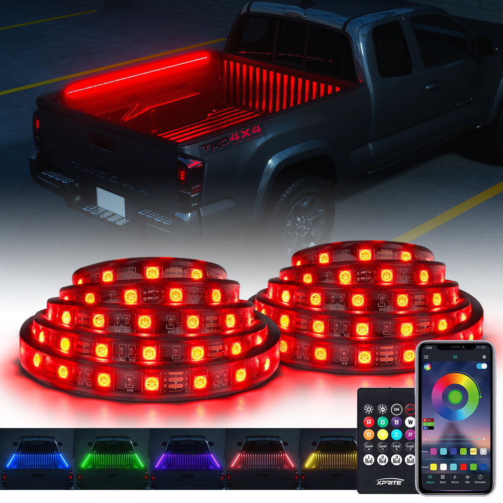 Tiras de Luces LED RGB Multicolor Para Caja de Camión con Bluetooth y Control Remoto Serie Spire Xprite - Set de 2