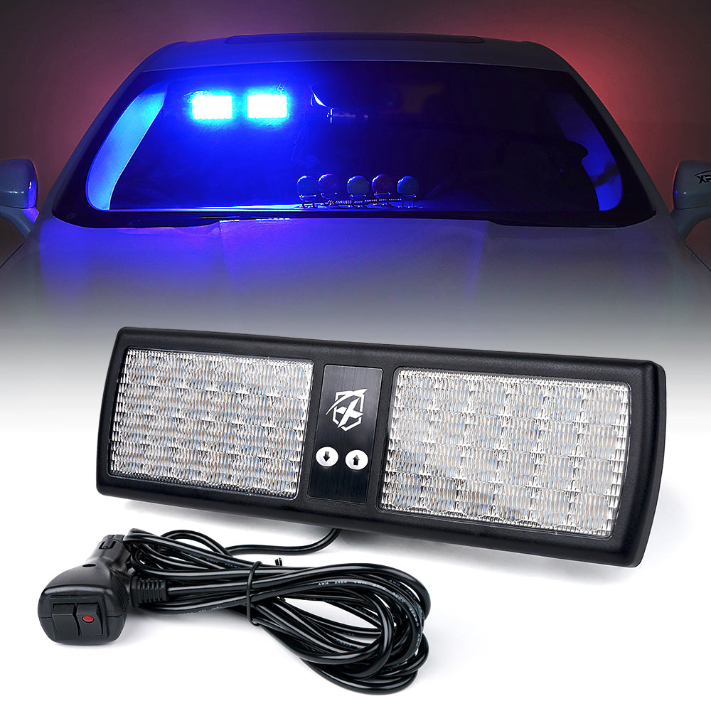 Windshield Visor LED Strobe Lights Blue