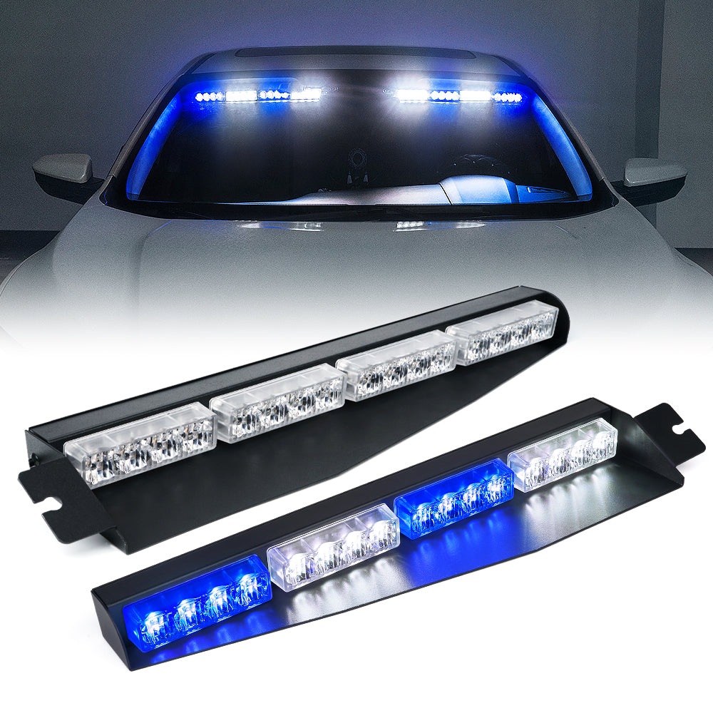 Dual LED Visor Windshield Strobe Lights WB