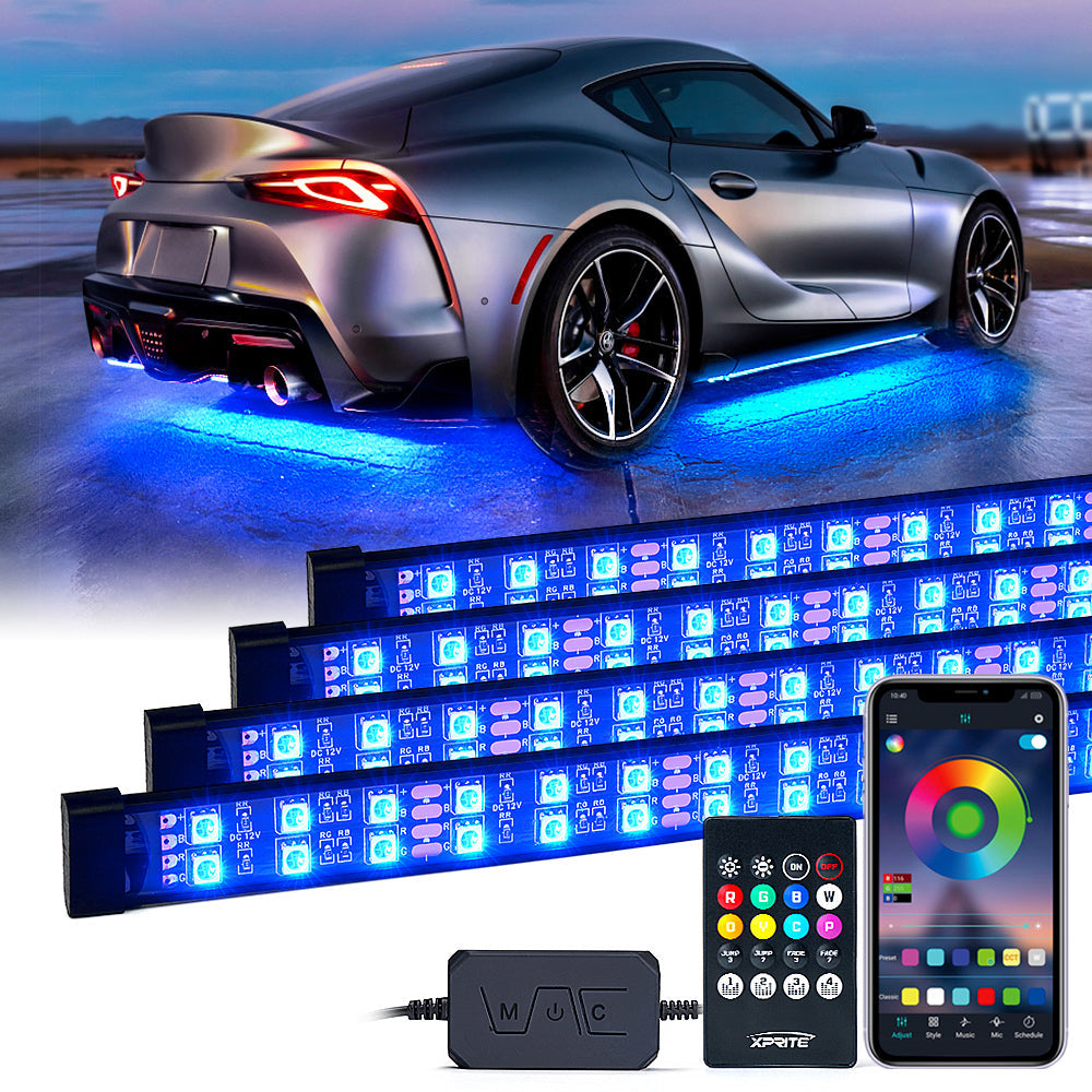 Kit de Luces LED RGB de Doble Fila Para Carrocería con Control Remoto y Bluetooth Xprite