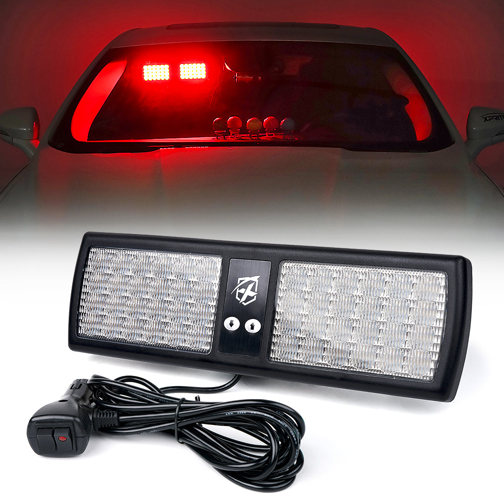 Windshield Visor LED Strobe Lights Red