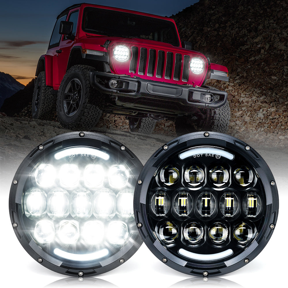 Faros LED con DRL de 7’’ 105W Para Jeep Wrangle TJ JK 1997-2018 Xprite