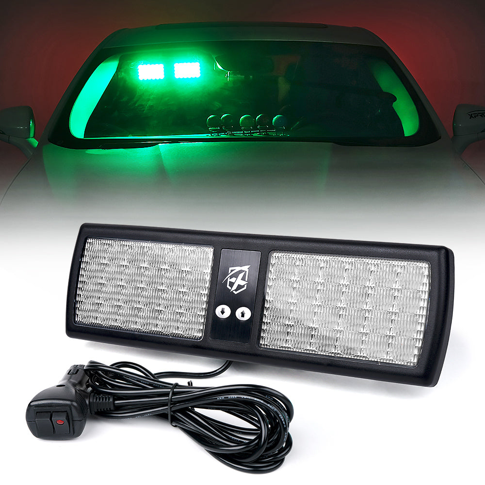 Windshield Visor LED Strobe Lights Green