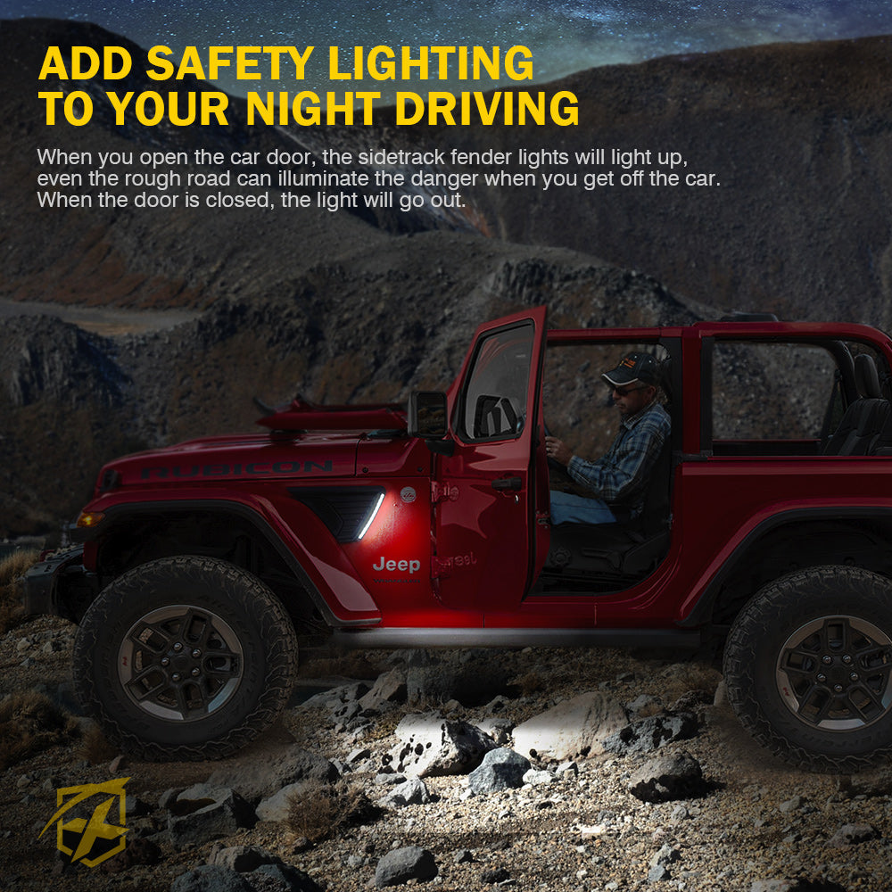 Luces LED Para Guardabarros de Jeep Wrangler JL 2018+ y Gladiator 2020+ Serie Sidetrack Xprite