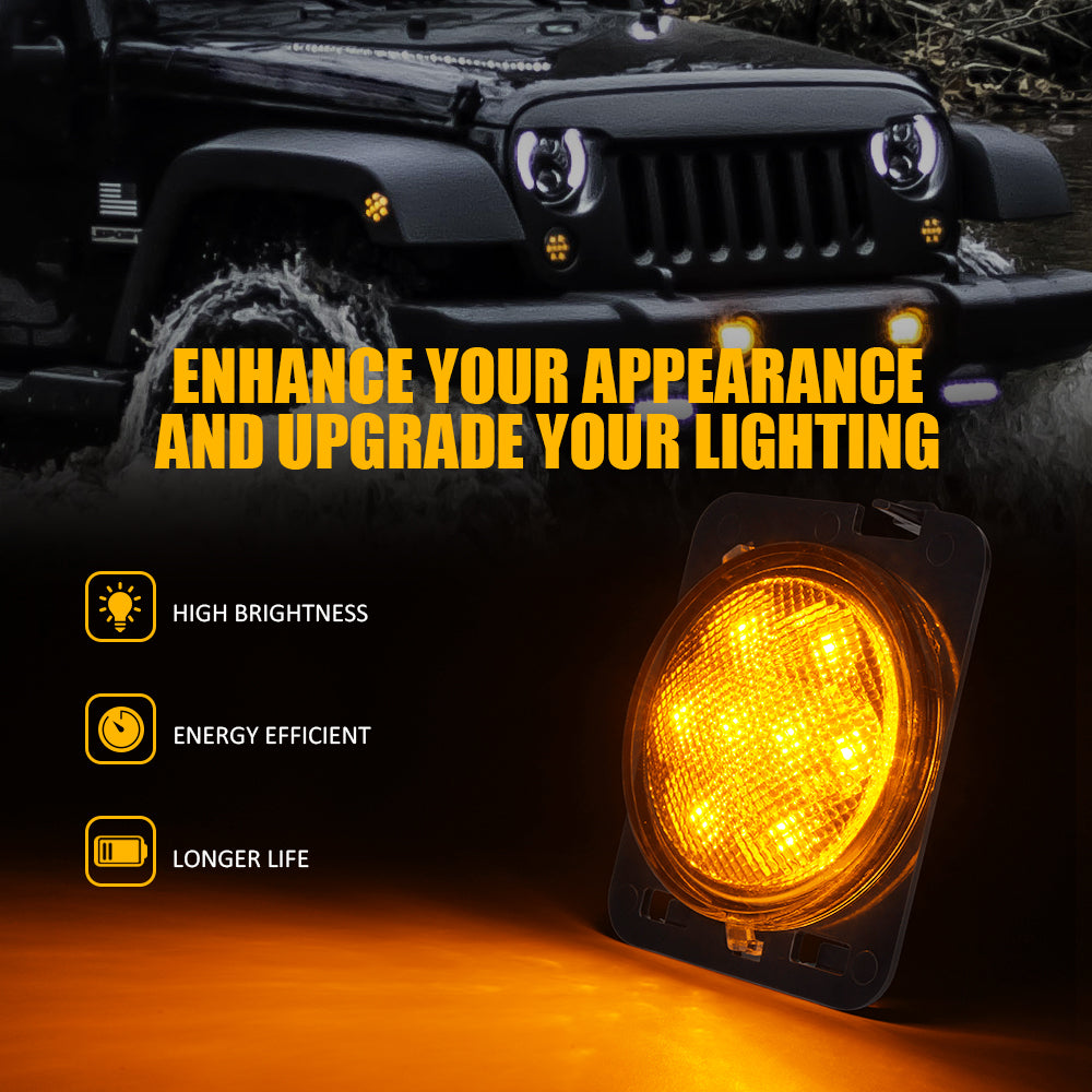 Luces de Guardabarros Laterales LED Para Jeep Wrangler JK 2007 - 2018 Xprite