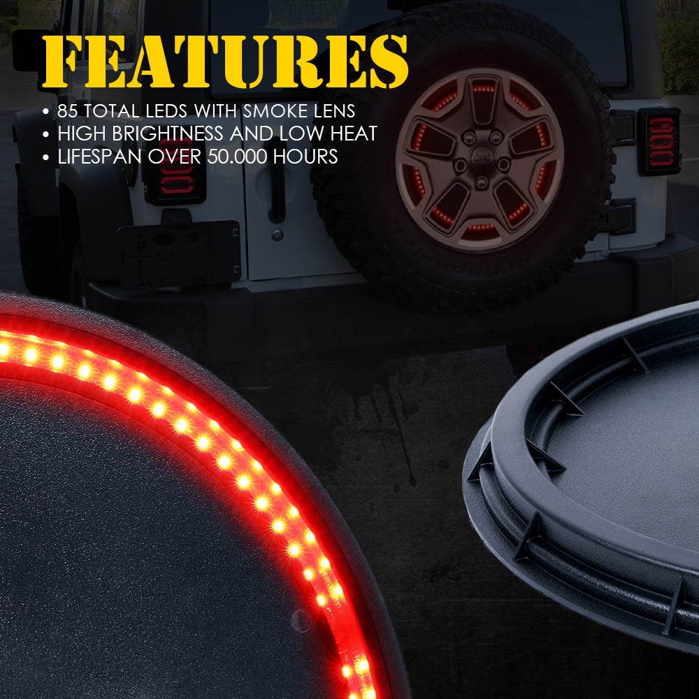 Luz LED de Freno 14" Para Neumático de Repuesto de Jeep Wrangler JK JKU 07-18 Serie Typhoon Xprite