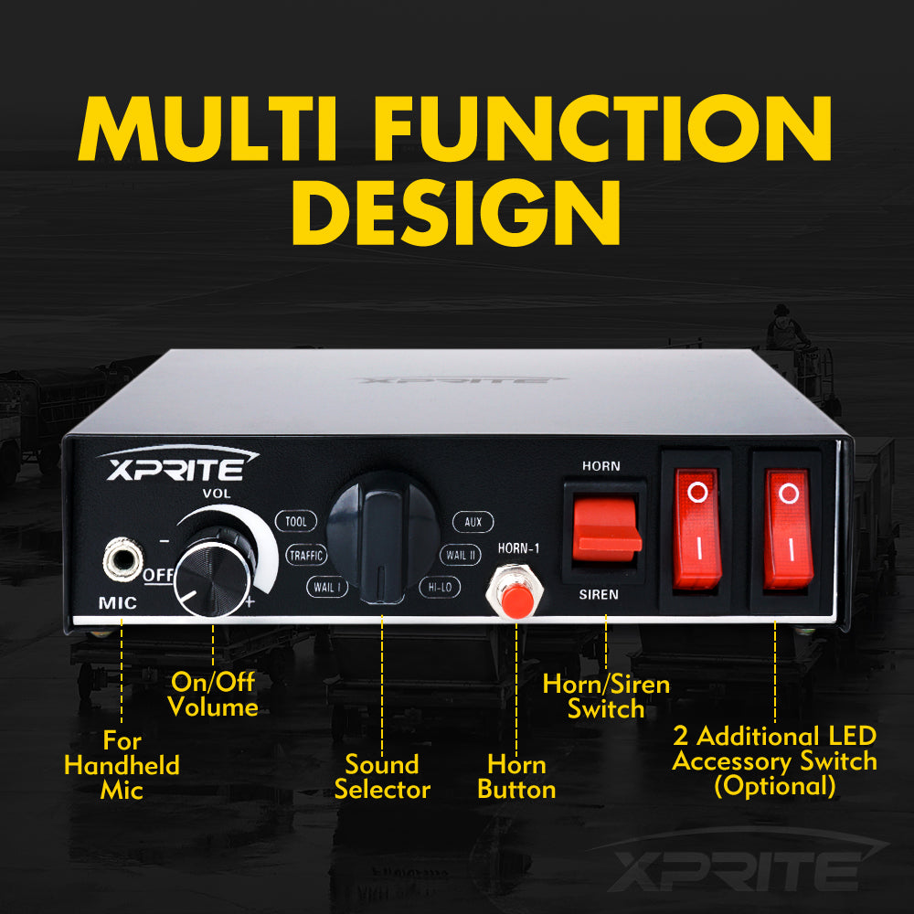 Sistema PA de Sirena de Emergencia con Altavoz y Micrófono 200W G3 Xprite