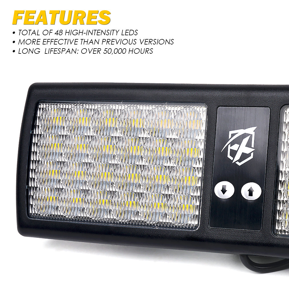 Windshield Visor LED Strobe Lights Features