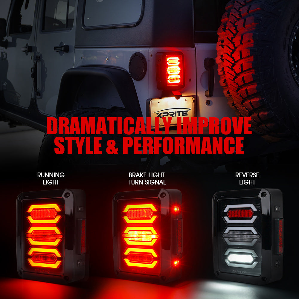 Conjunto de Luces Traseras LED Para Jeep Wrangler JK JKU 2007 - 2018 Serie Diamond G3 Xprite