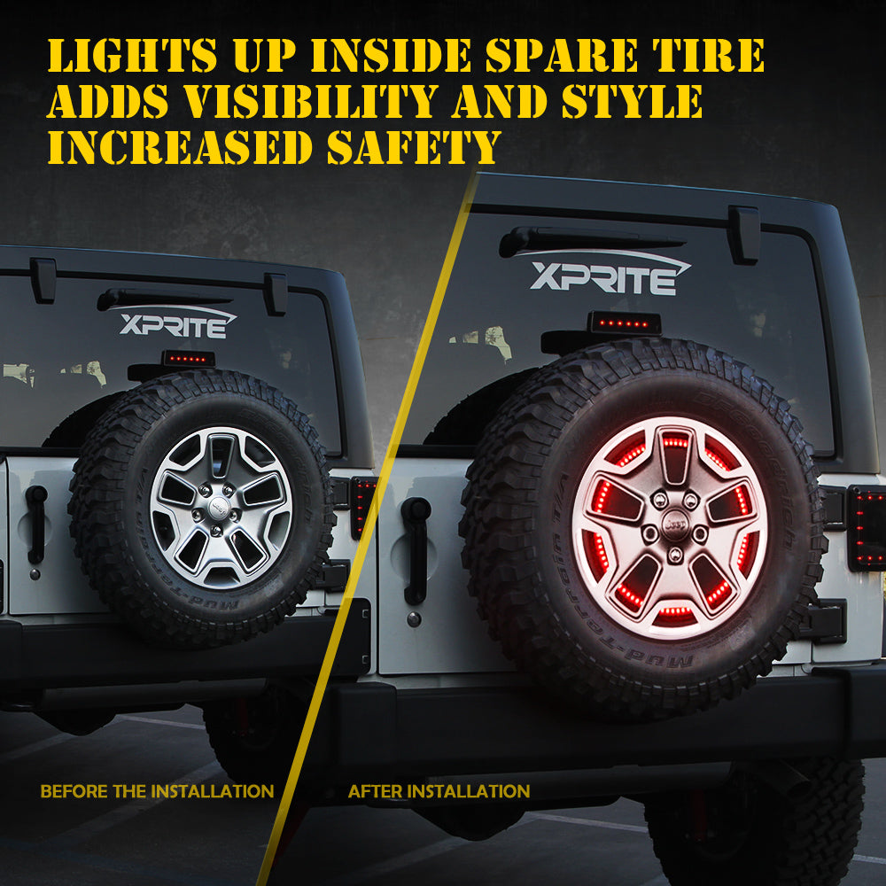 Spare Tire LED Brake Light Before After