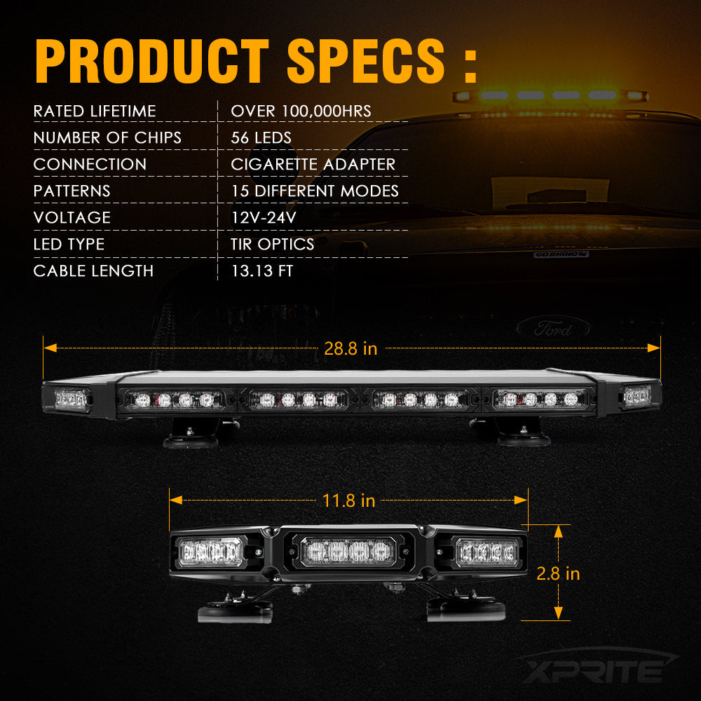 Roof Top Strobe Light Bar 27" Specs