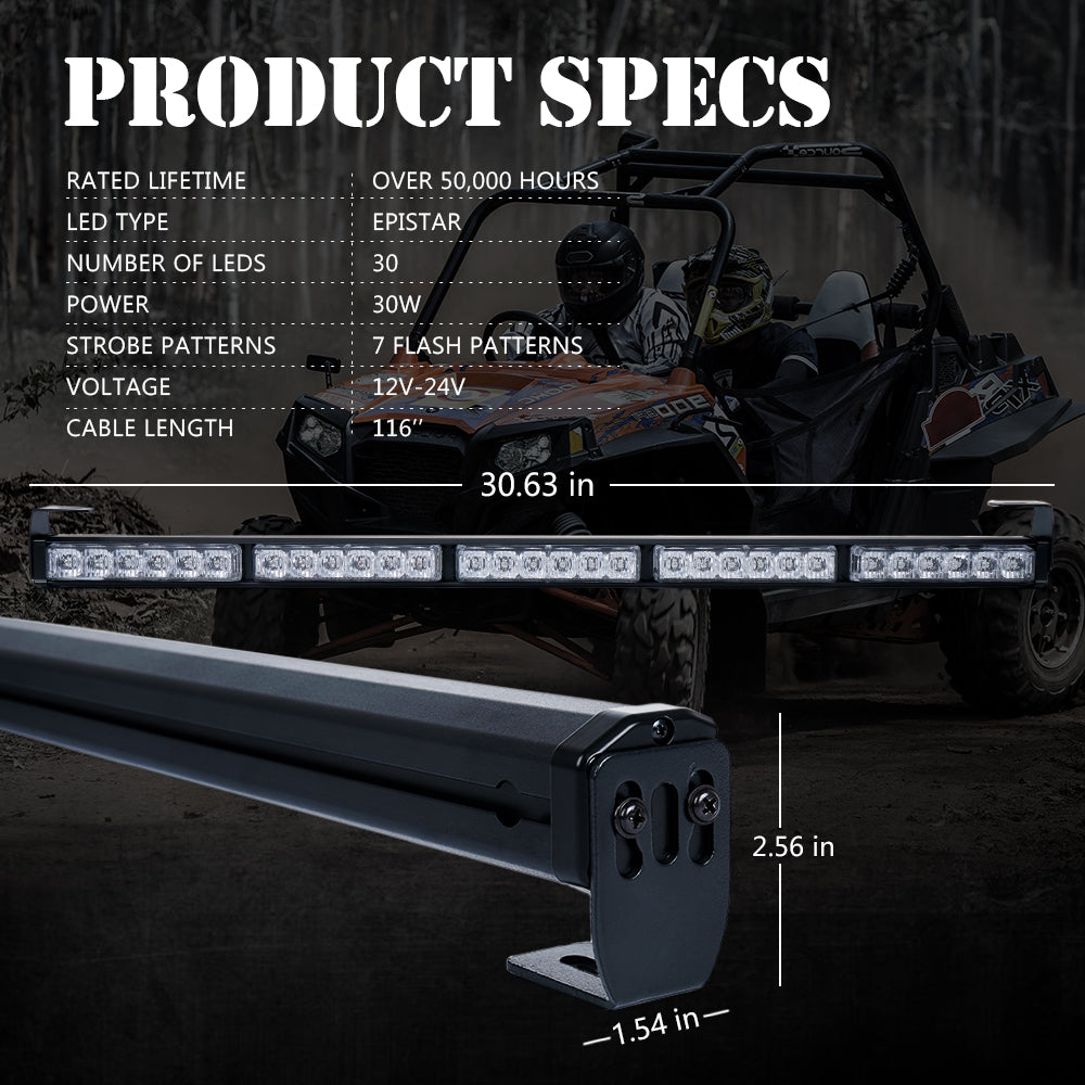 Rear Chase Strobe Light Bar specs